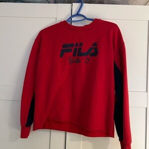 Fila Red and Black Crewneck Sweatshirt
